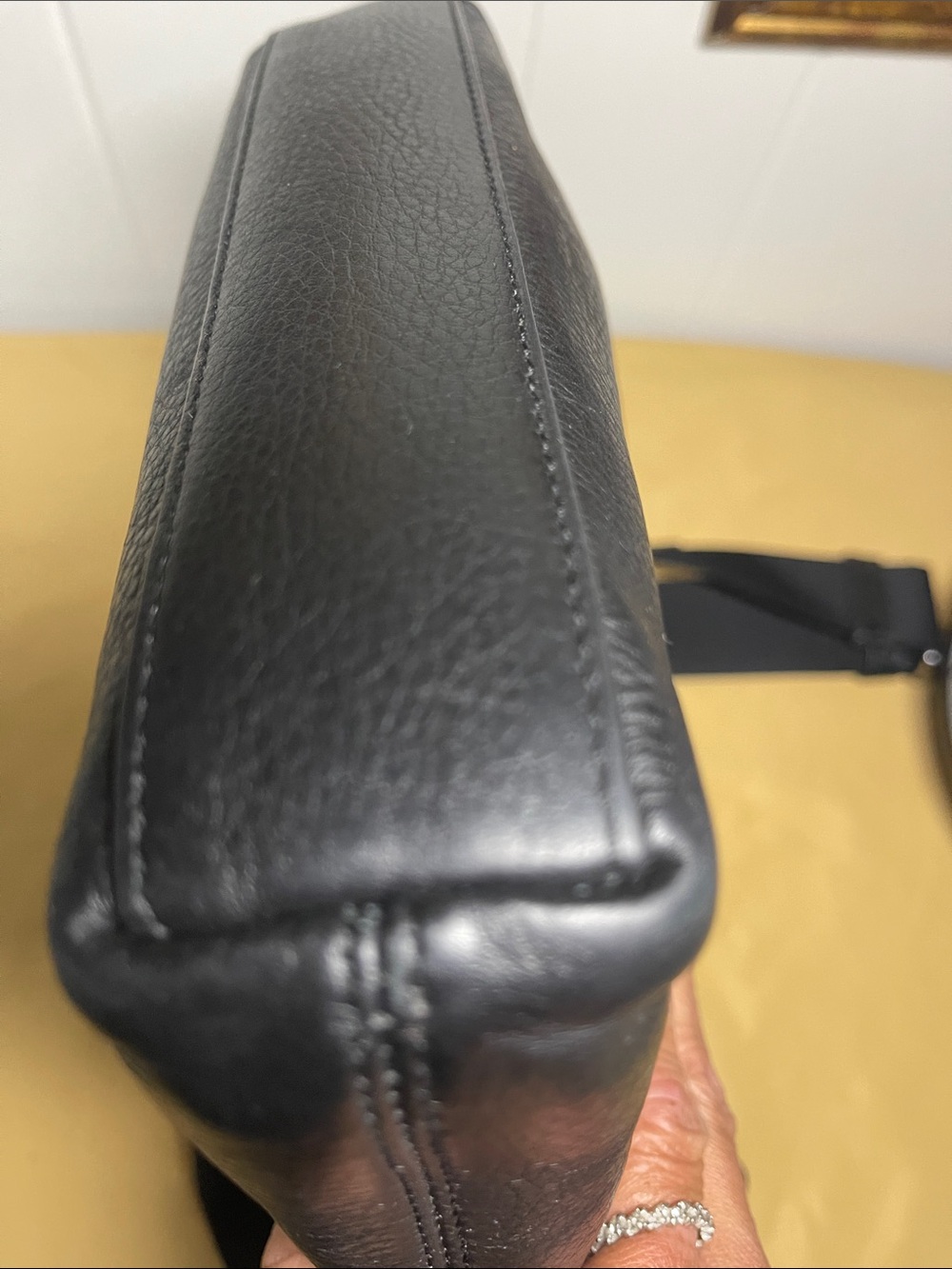 Coach Men’s Houston Black Pebbled Leather Flight Crossbody Bag - Picture 7 of 16